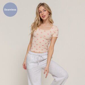 Bow Print Seamless Top